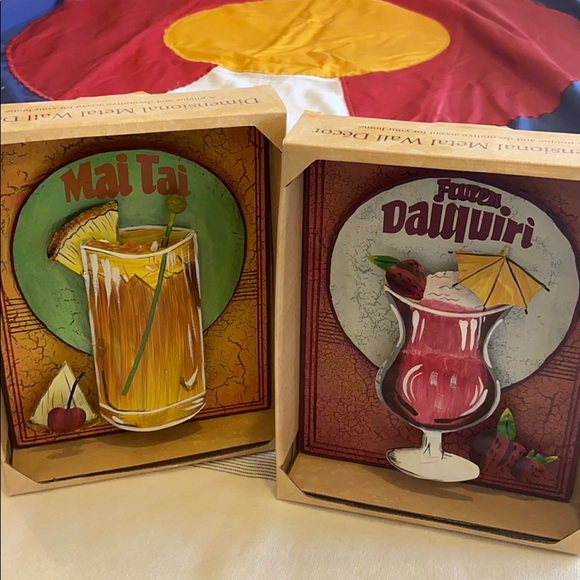 NEW! Metal Wall Art Pictures Mai Tai Daiquiri - Picture 1 of 9